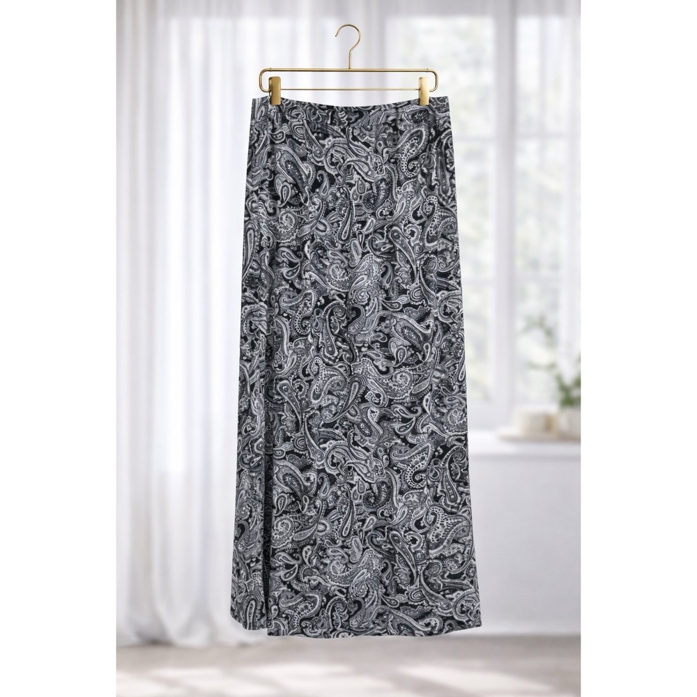 D&Co Paisley Boho Flowy A Line Maxi Skirt Women's Size 1X Career Pockets
